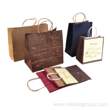 Customized fashion shopping bag brown kraft paper bags